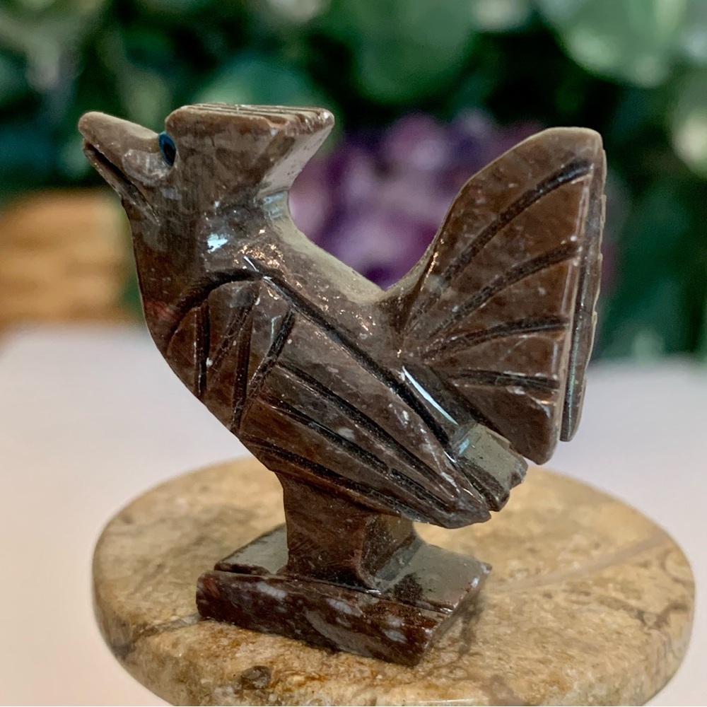 Soapstone Carved Roadrunner Figurine Miniature Bird Stone Animal Carving 1.4” - Picture 5 of 12